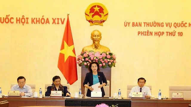 Chủ tịch Quốc hội Nguyễn Thị Kim Ngân phát biểu tại phiên họp thứ 10