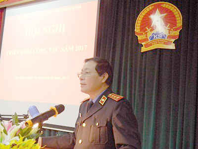 Đồng chí Nguyễn Hải Phong, Phó Viện trưởng VKSNDTC phát biểu chỉ đạo tại Hội nghị