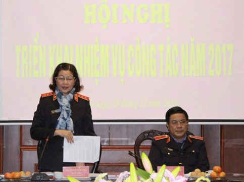 Phó Viện trưởng VKSNDTC Nguyễn Thị Thủy Khiêm phát biểu chỉ đạo tại hội nghị
