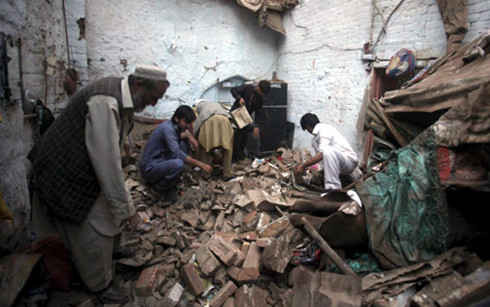một cảnh dội bom ở afghanistan