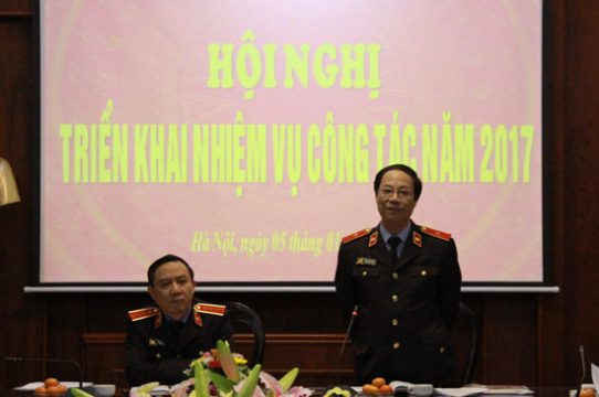 Đồng chí Phạm Xuân Chiến, Tổng biên tập báo BVPL phát biểu tại Hội nghị