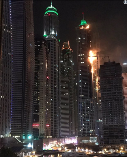 Hỏa hoạn dữ dội bao trùm tòa nhà 79 tầng ở Dubai trong đêm ảnh 1