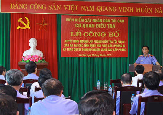 Đồng chí Nguyễn Hải Phong – Phó Viện trưởng thường trực VKSNDTC phát biểu tại buổi lễ.