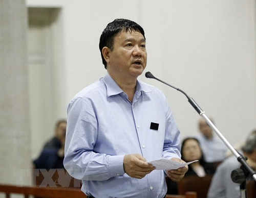 Ông Đinh La Thăng ở phiên tòa cuối tháng 3/2018. Ảnh: TTXVN.
