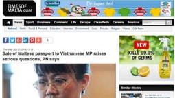 Chính phủ Malta bị chất vấn về vụ cấp hộ chiếu cho bà Nguyệt Hường