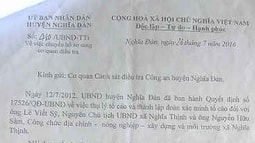 Nghệ An: Chủ tịch huyện đề nghị khởi tố Chủ tịch xã nghĩa thịnh