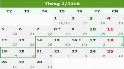 Lịch nghỉ Lễ, Tết chính thức năm 2018 đối với cán bộ, công chức, viên chức