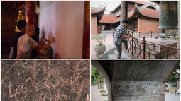 Thản nhiên bôi bẩn di tích bằng những hình vẽ chi chít