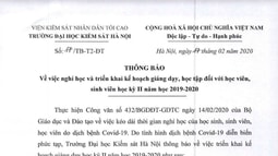 Trường ĐHKS Hà Nội thông báo tiếp tục cho sinh viên nghỉ học