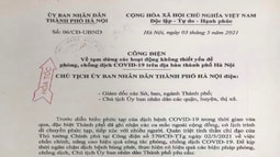 Hà Nội tạm dừng các hoạt động không thiết yếu để phòng, chống dịch Covid-19 từ 17h ngày 3/5