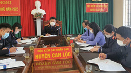 VKSND huyện Can Lộc phối hợp tổ chức phiên tòa rút kinh nghiệm 03 vụ án hình sự