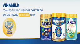 Vinamilk sở hữu toàn bộ các thương hiệu sữa bột trẻ em đạt giải thưởng Purity Award về an toàn, tinh khiết của Mỹ