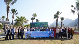 Đại diện Flamingo Holdings giới thiệu dự án mới tại Tân Trào trong toạ đàm liên kết vùng Vĩnh Phúc - Tuyên Quang