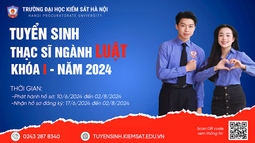 Đại học Kiểm sát Hà Nội: Thông báo tuyển sinh đào tạo trình độ thạc sĩ khoá I năm 2024