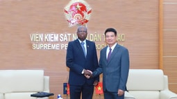 Viện trưởng VKSND tối cao Nguyễn Huy Tiến tiếp Đại sứ đặc mệnh toàn quyền Cộng hòa Angola tại Việt Nam