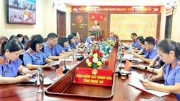 VKSND tỉnh Nghệ An: Nâng cao hiệu quả công tác tự đào tạo thông qua phiên tòa hình sự rút kinh nghiệm trực tuyến