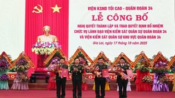 Công bố quyết định thành lập VKSQS Quân đoàn 34  và VKSQS khu vực Quân đoàn 34