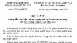 Nghị quyết của HĐTP TANDTC hướng dẫn thực hiện thủ tục tố tụng, thủ tục hành chính tư pháp trên môi trường số 