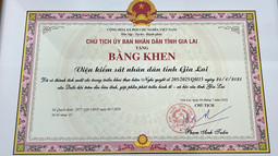 VKSND tỉnh Gia Lai được Chủ tịch UBND tỉnh tặng Bằng khen trong triển khai Nghị quyết số 205/2025/QH15 