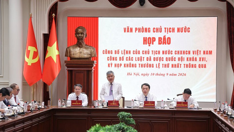Họp báo công bố Lệnh của Chủ tịch nước về 15 luật được Quốc hội thông qua