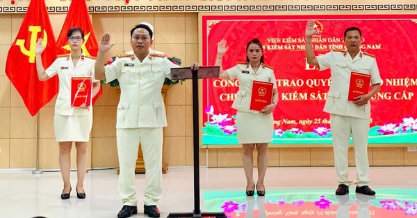 VKSND tỉnh Quảng Nam trao quyết định bổ nhiệm chức danh Kiểm sát viên trung cấp